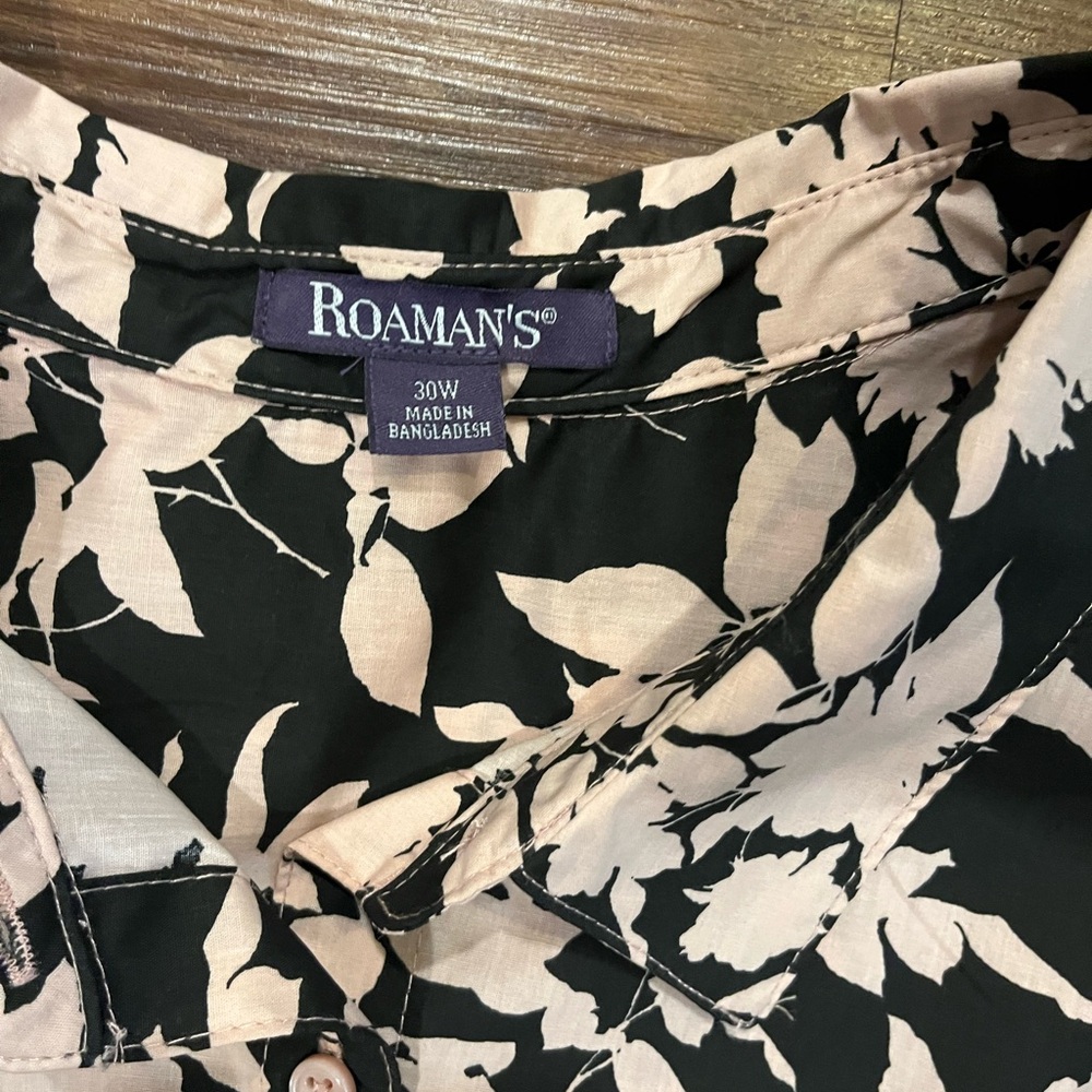 NWOT Roamans Plus Size Women Buttons DownShirt Long Sleeve Cotton Blend Size 30W - Picture 8 of 12